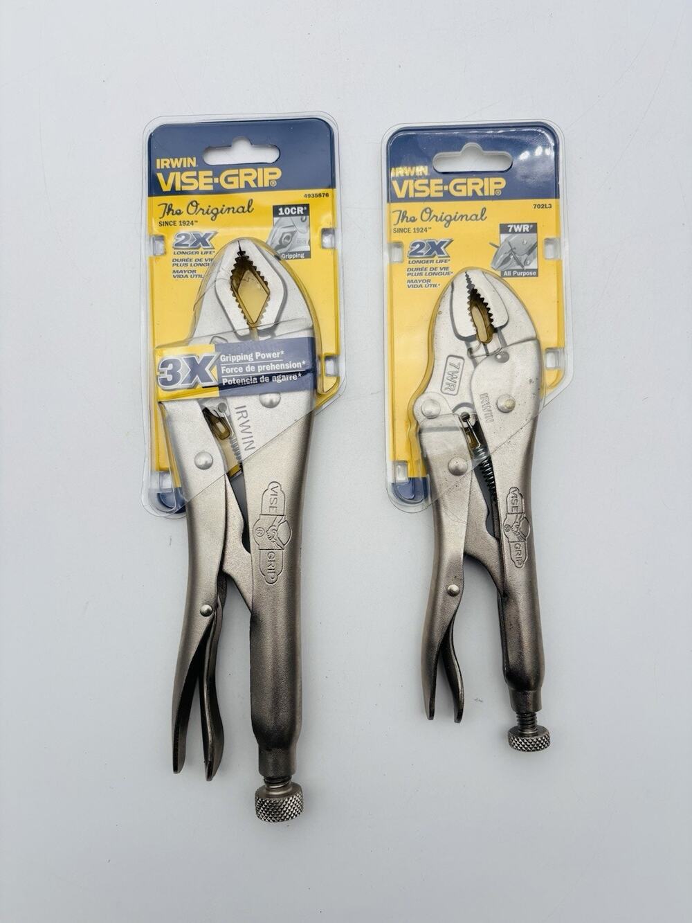 New. Set of 2 "The Original" Irwin 10CR & 7WR Vise Grip Locking Pliers Sealed - Picture 1 of 15
